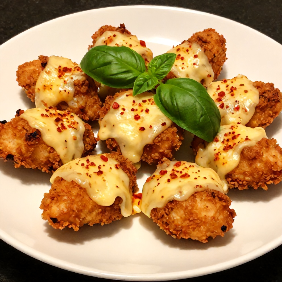 Plated Air Fryer Chicken Parmesan Bites