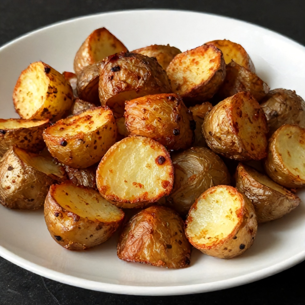 Crispy Air Fryer Smashed Potatoes Close Up