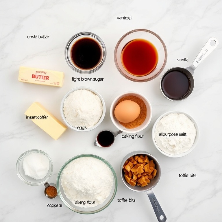 Brown Butter Coffee Toffee Cookies Ingredients