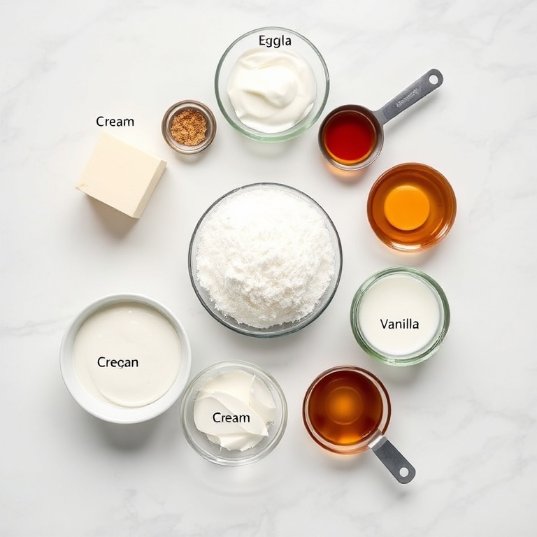 Ingredients for Burnt Basque Cheesecake