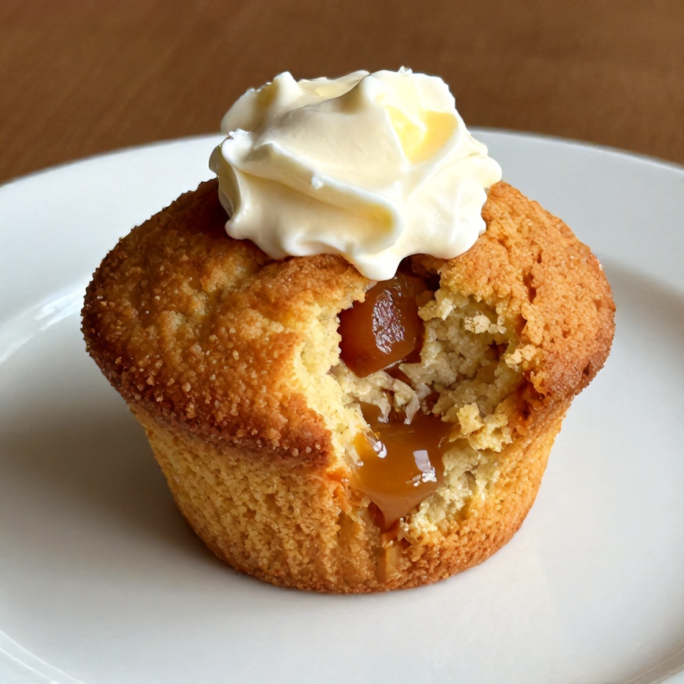 Freshly Baked Caramelized Rhubarb Muffins