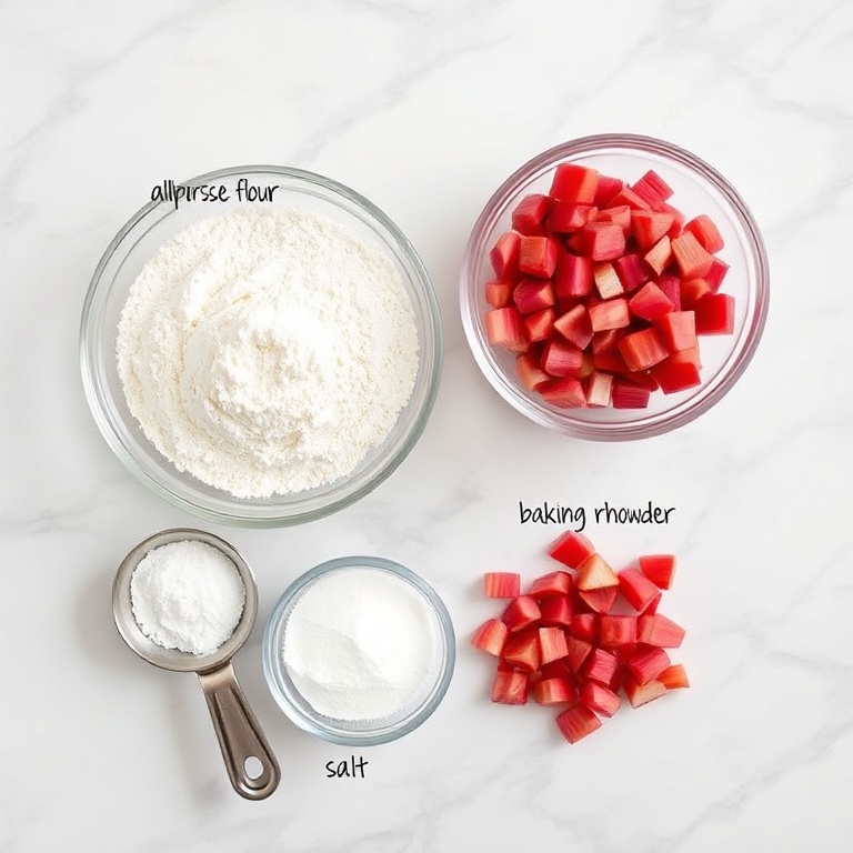 Ingredients for Caramelized Rhubarb Muffins