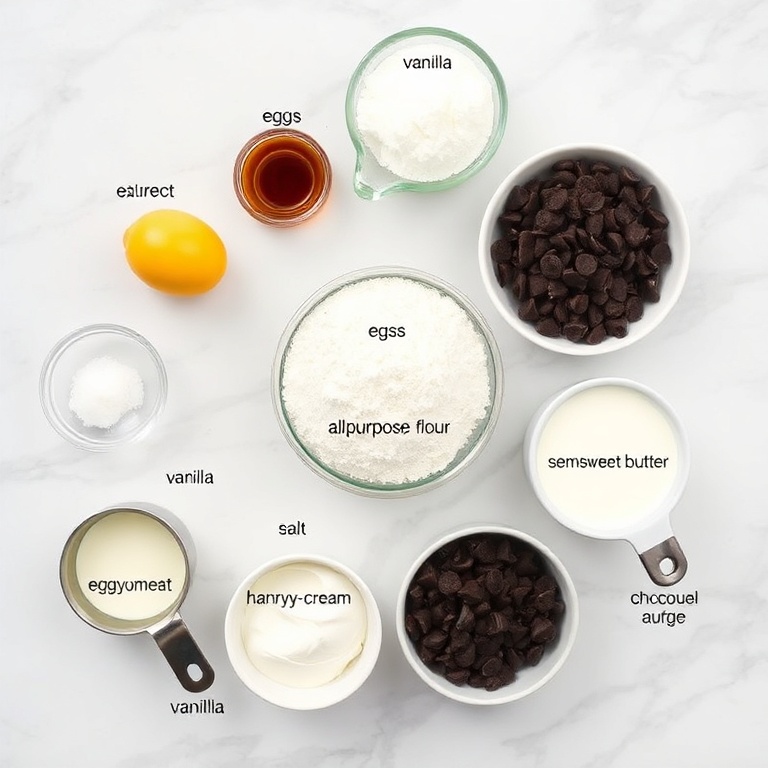 Ingredients for Boston Cream Pie