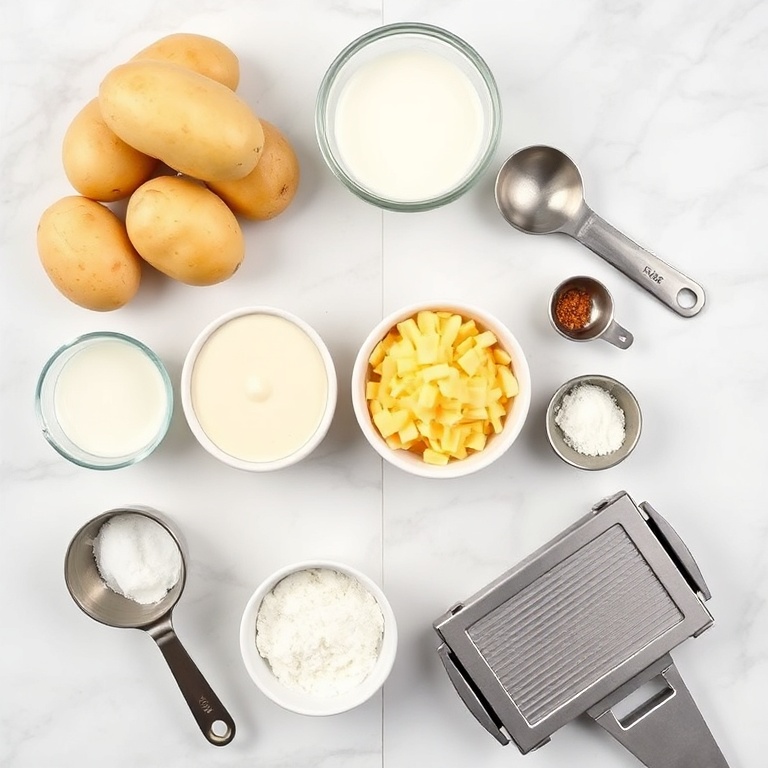 Raw Ingredients for Classic Scalloped Potatoes