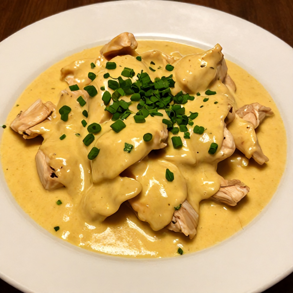 Plated Creamy Ají Amarillo Chicken