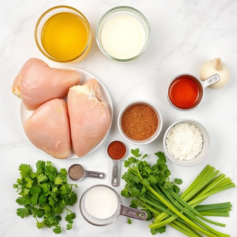 Raw ingredients for Creamy Ají Amarillo Chicken