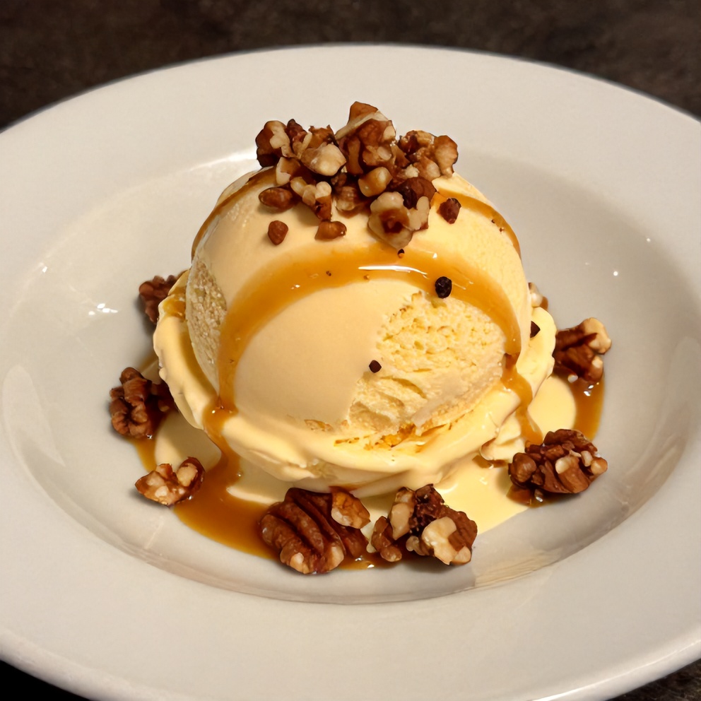 Plated Serving of Carrot Cake Ice Cream
