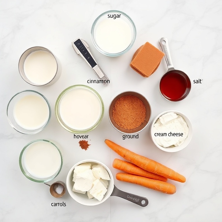 Raw Ingredients for Carrot Cake Ice Cream