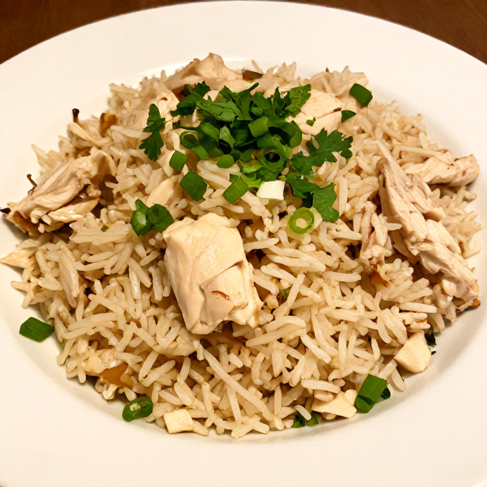 Coconut Chicken Brothy Rice Closeup