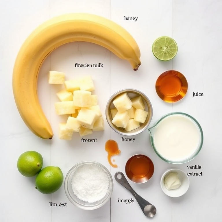 Raw ingredients for Creamy Coconut Key Lime Pie Smoothie