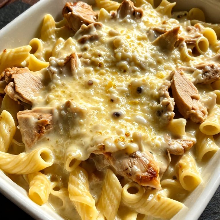 creamy lemon chicken pasta bake