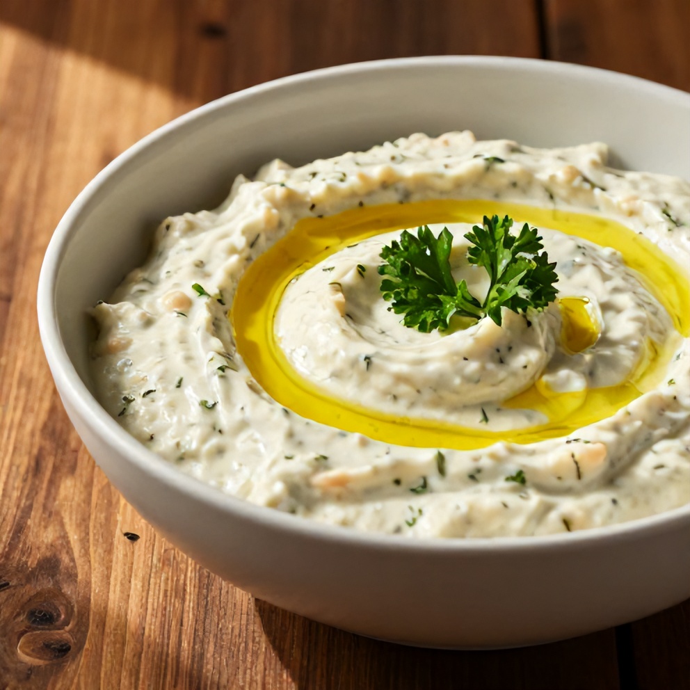 creamy lemon herb white bean dip