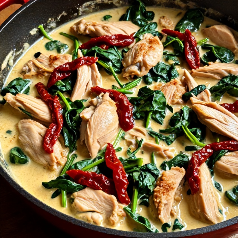 creamy sun-dried tomato chicken skillet