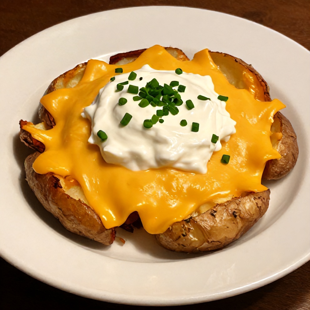 Plated crispy baked potato skins