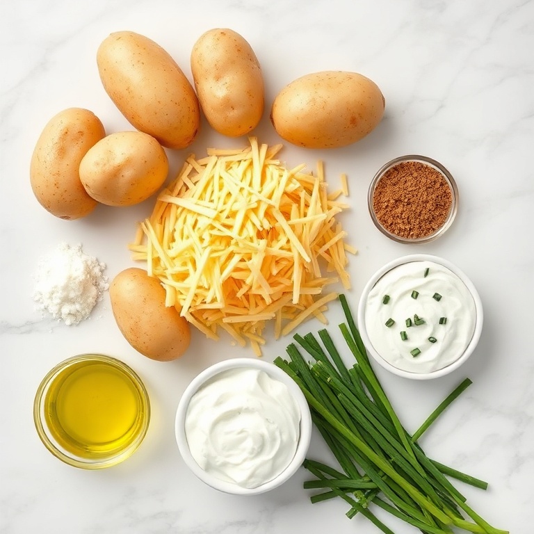 Raw ingredients for crispy baked potato skins