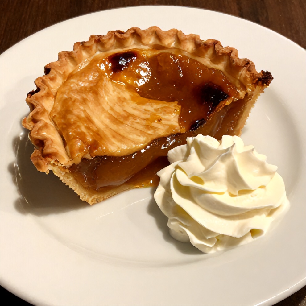 Sliced Burnt Honey Pie on a Plate