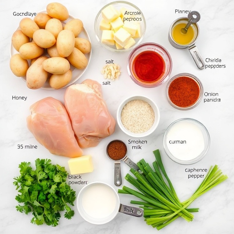 Raw Ingredients for Crispy Chipotle Honey Chicken Thighs