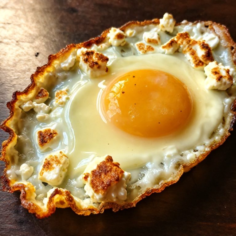 crispy feta fried eggs