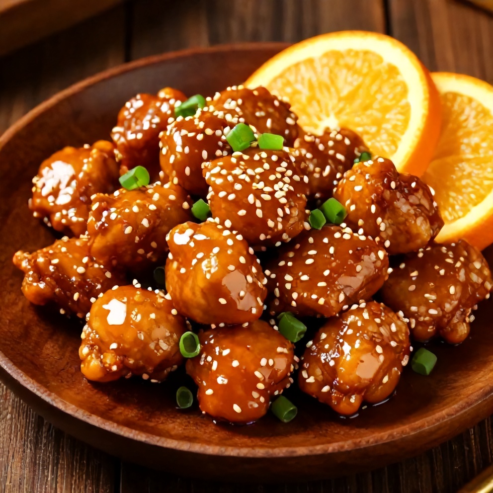 Plated Crispy Gluten-Free Orange Chicken