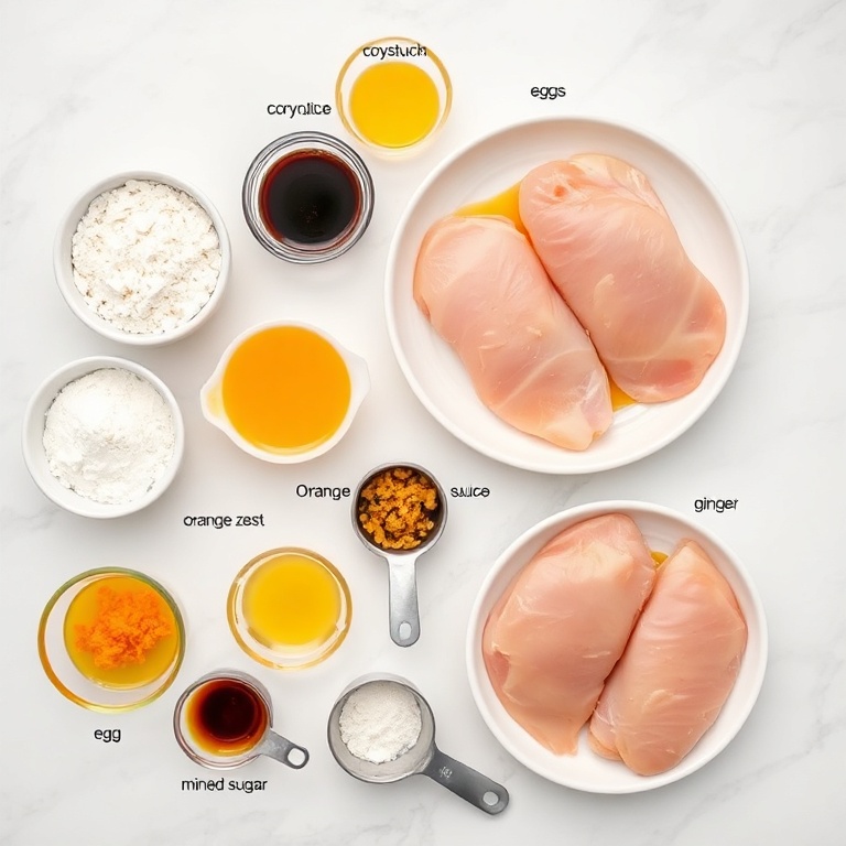 Ingredients for Crispy Gluten-Free Orange Chicken
