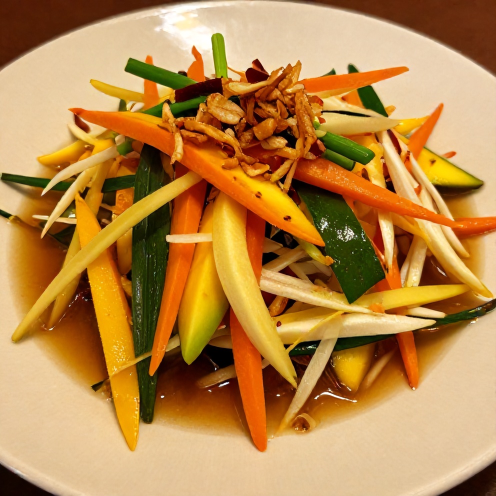 Thai Mango Green Papaya Salad with Chili Lime Dressing