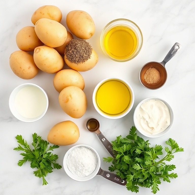 Raw ingredients for za’atar smashed potatoes