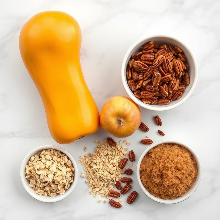 Raw Ingredients for Apple Butternut Squash Casserole