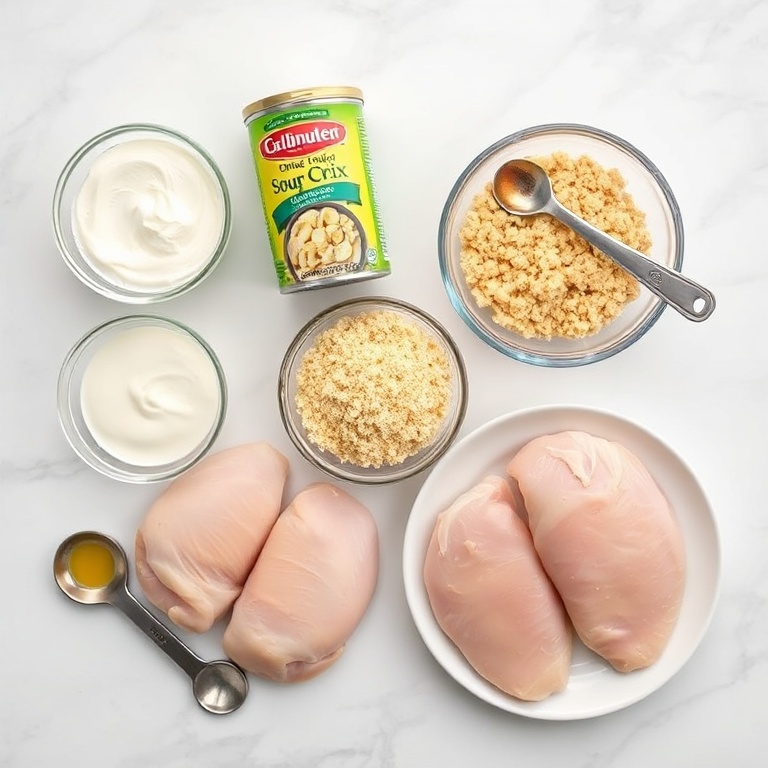 Raw Ingredients for Baked Sour Cream Chicken