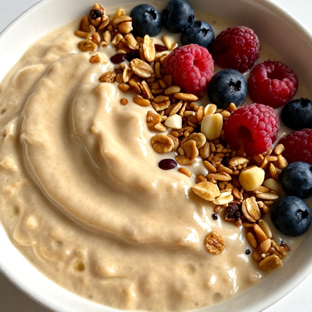 Easy Banana Peanut Butter Oat Smoothie Bowl
