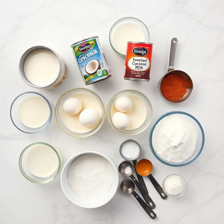Ingredients for Easy Brazilian Coconut Pudding