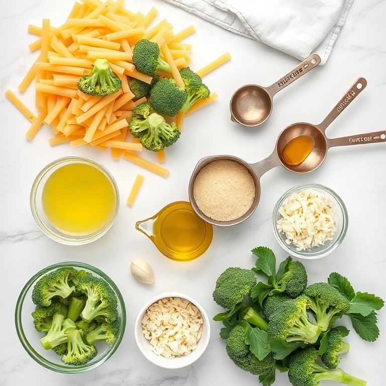 Raw ingredients for Easy Broccoli Pasta