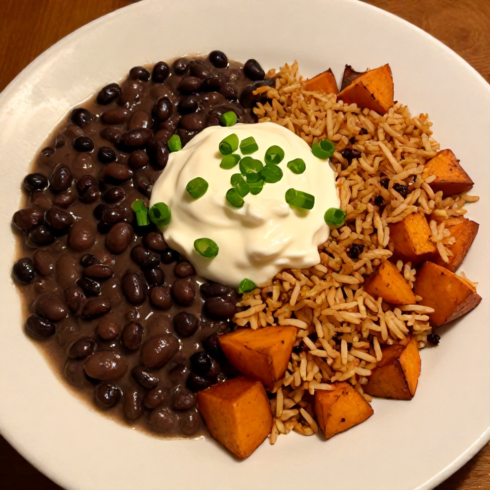 Cajun Sweet Potato Rice Bowl with Black Beans