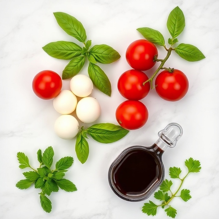 Cherry Tomatoes, Mozzarella, Fresh Herbs, Olive Oil, Balsamic Glaze