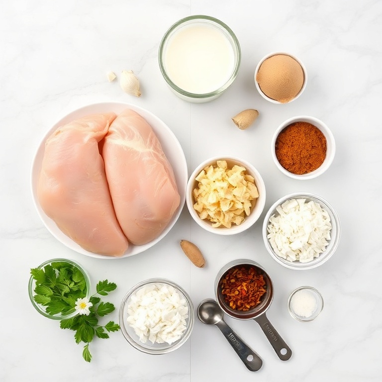 Raw Ingredients for Easy Coconut Chicken Recipe