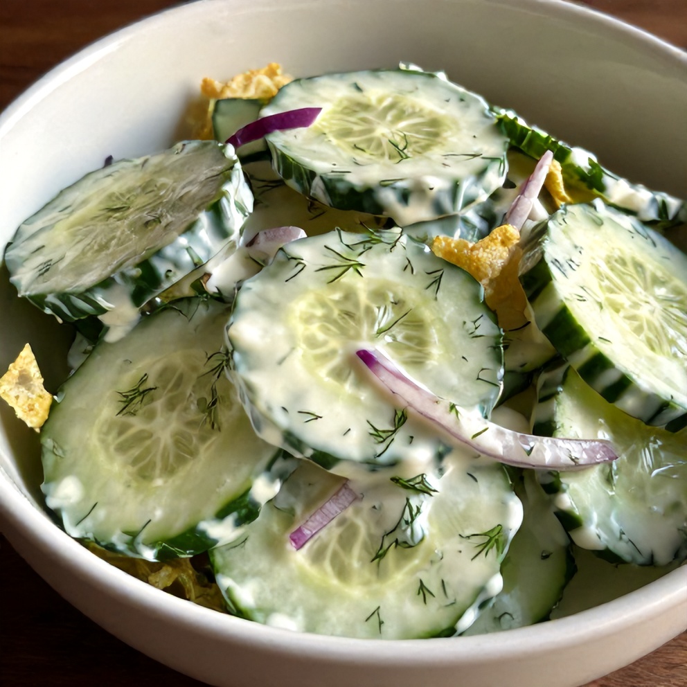 Easy Creamy Cucumber Salad