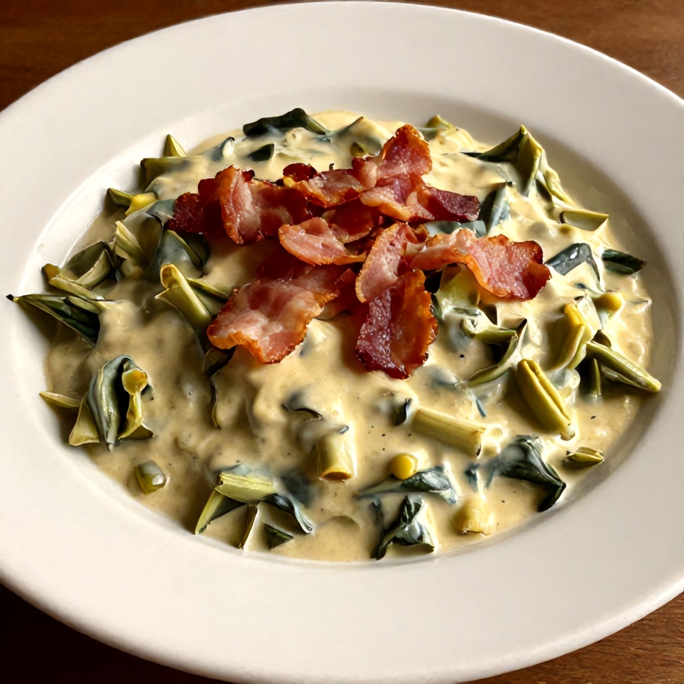 Plated Creamy Spinach and Artichokes