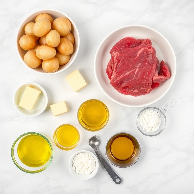 Ingredients for Garlic Butter Steak Bites with Potatoes