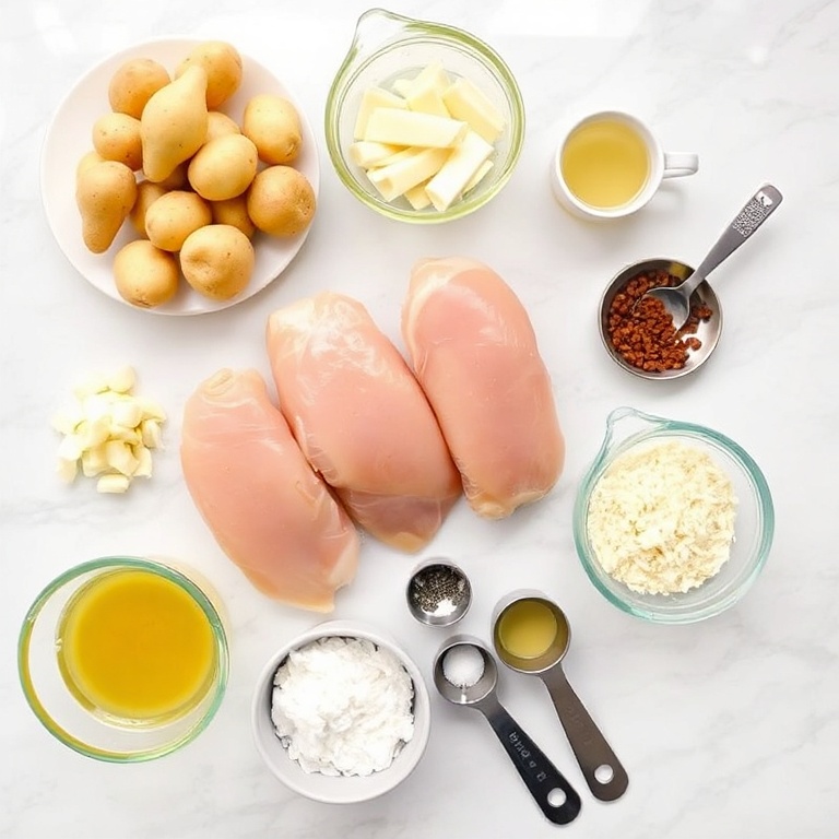 Raw Ingredients for Garlic Parmesan Chicken and Potatoes