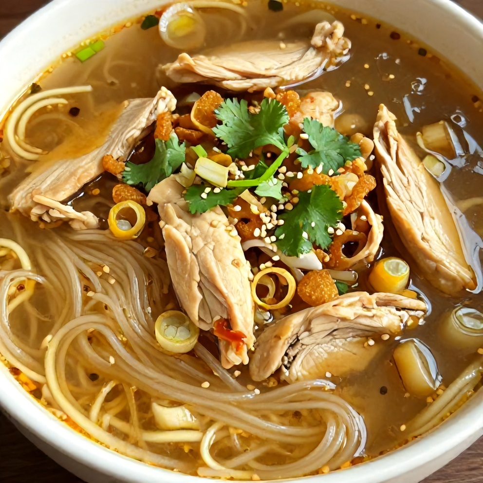 Easy Ginger Scallion Chicken Noodle Soup