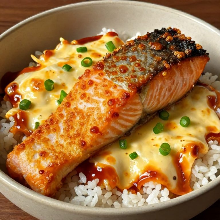 easy gochujang butter salmon rice bowl