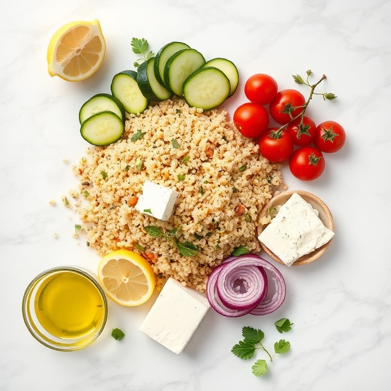 Greek Grain Bowl Ingredients