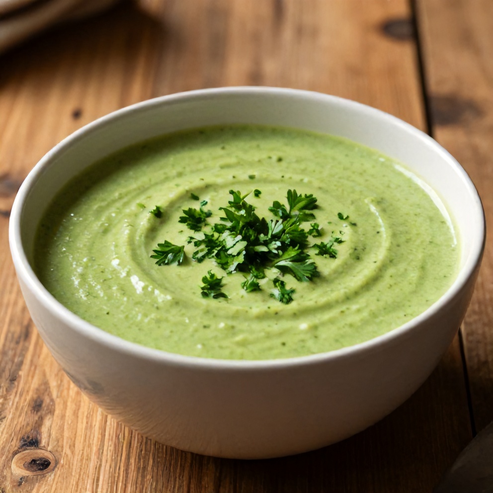 Bowl of Green Vegetable Soup
