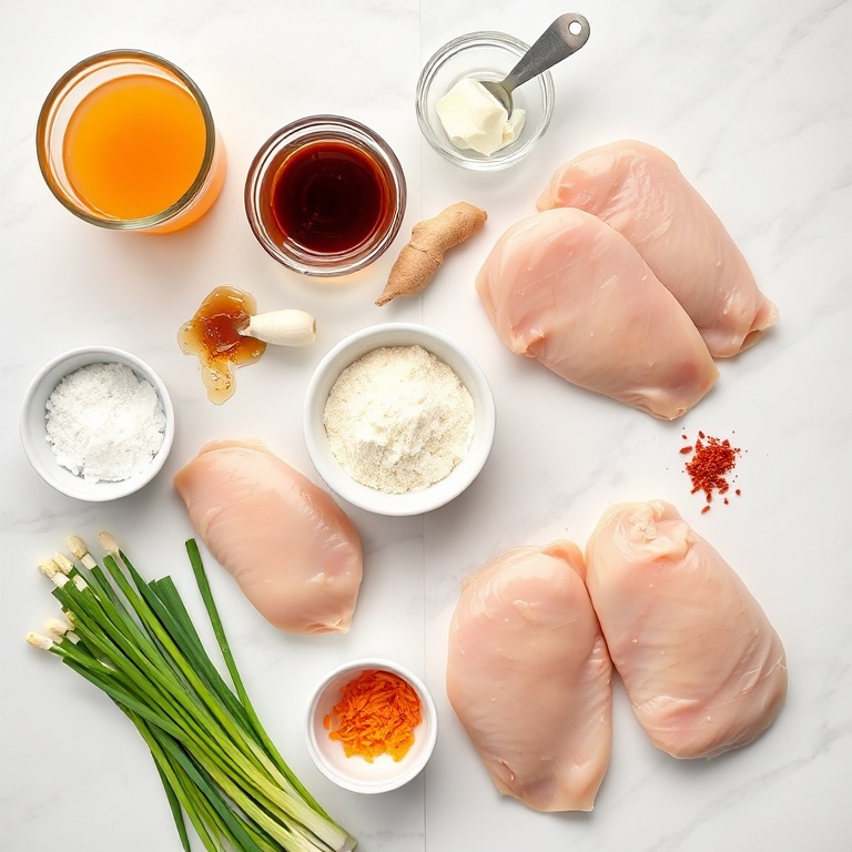 Raw Ingredients for Easy Orange Chicken