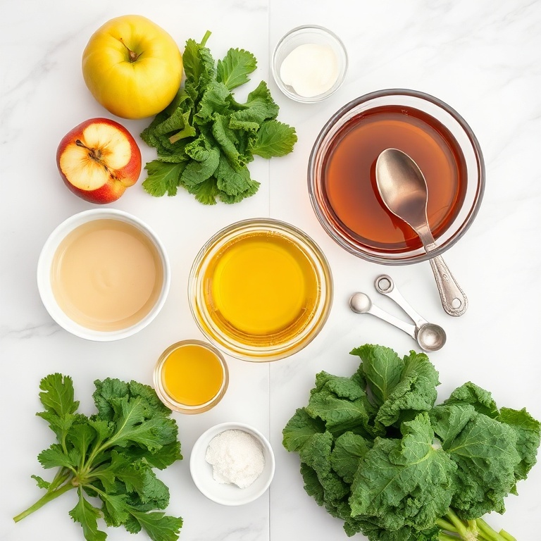 Raw Ingredients for Kale and Apple Salad
