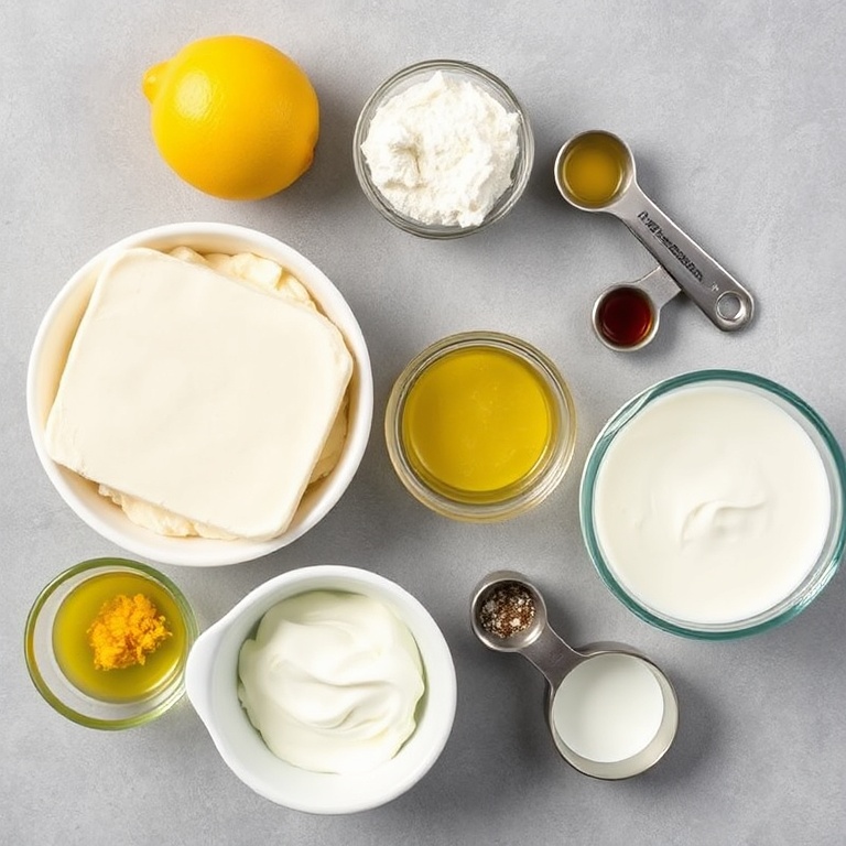 Ingredients for Keto No Bake Lemon Cheesecake Cups