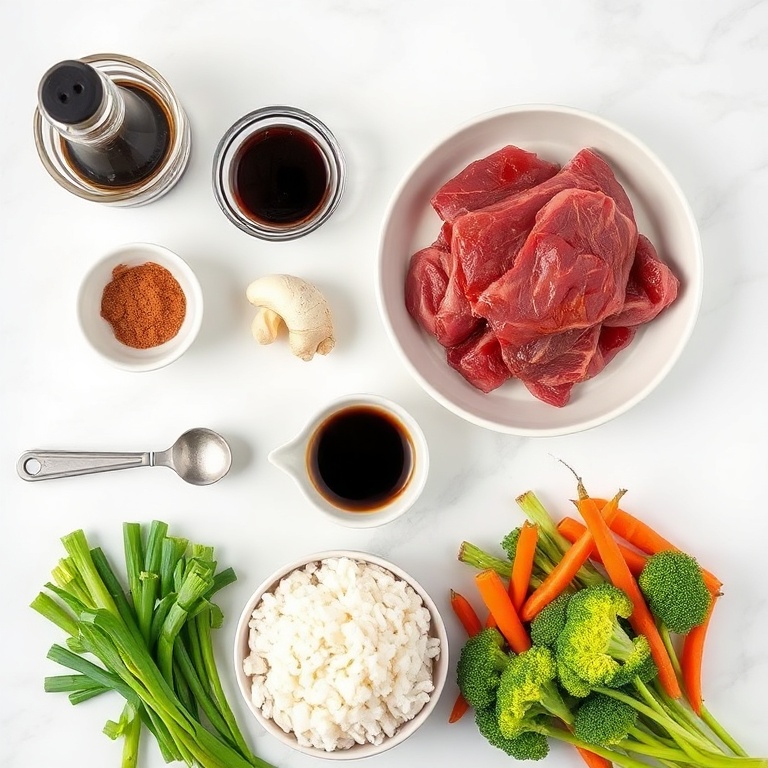 Korean BBQ Steak Rice Bowls Ingredients