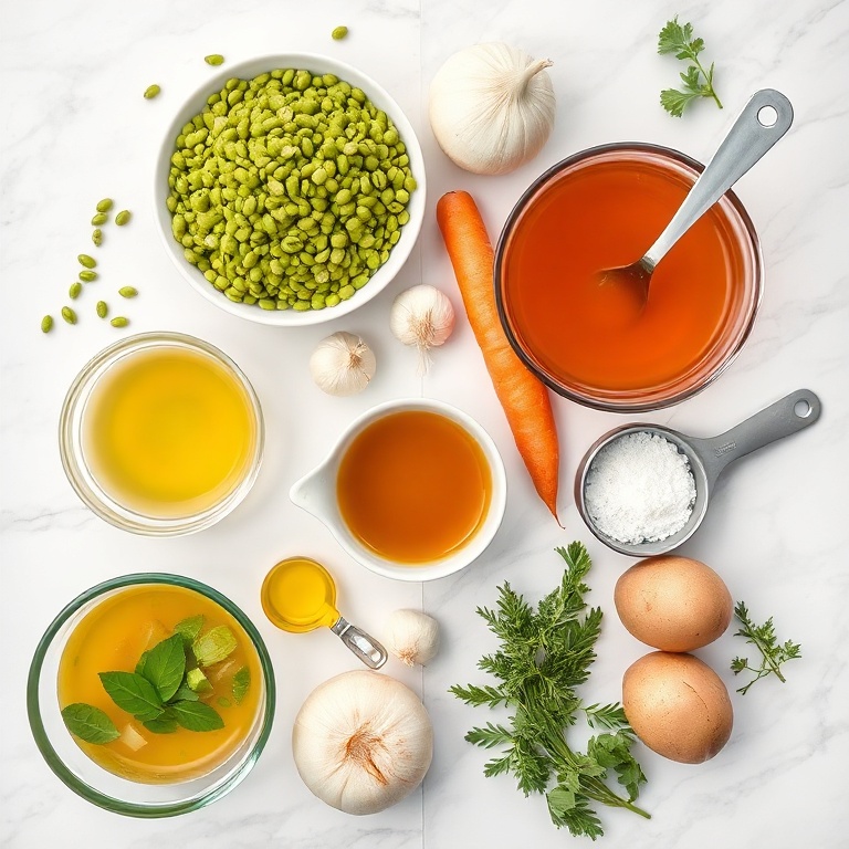 Ingredients for lentil soup
