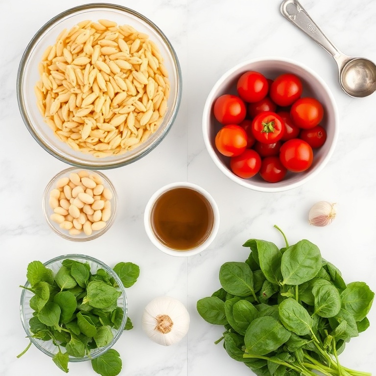 Mediterranean Orzo and Beans Ingredients