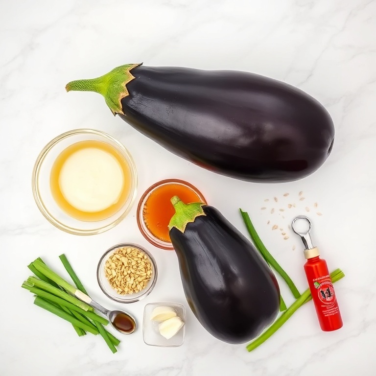Ingredients for miso glazed eggplant