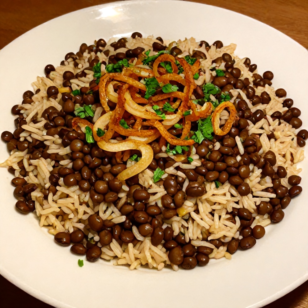 Mujadara Lentils and Rice Vegan Dinner
